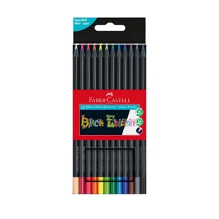 مدادرنگی فابر کاستل 12 رنگ مقوایی مدل Black Edition