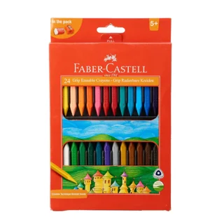 مداد شمعی فابرکاستل 24 رنگ (به هراه پاکن و تراش)