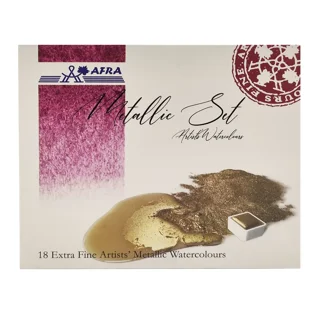 آبرنگ 18 رنگ افرا متالیک
