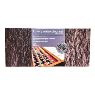 آبرنگ 64 رنگ افرا جعبه چوبی
